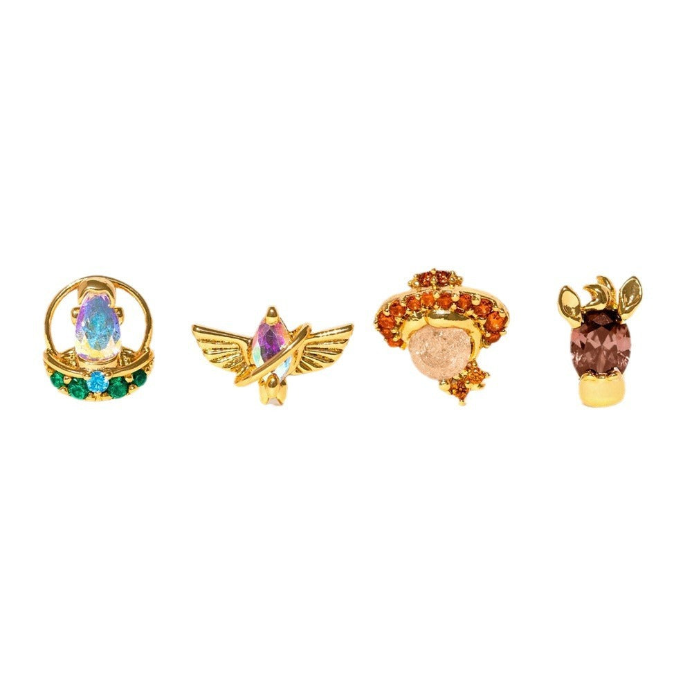 Fashion Personality Color Zircon Earings Set